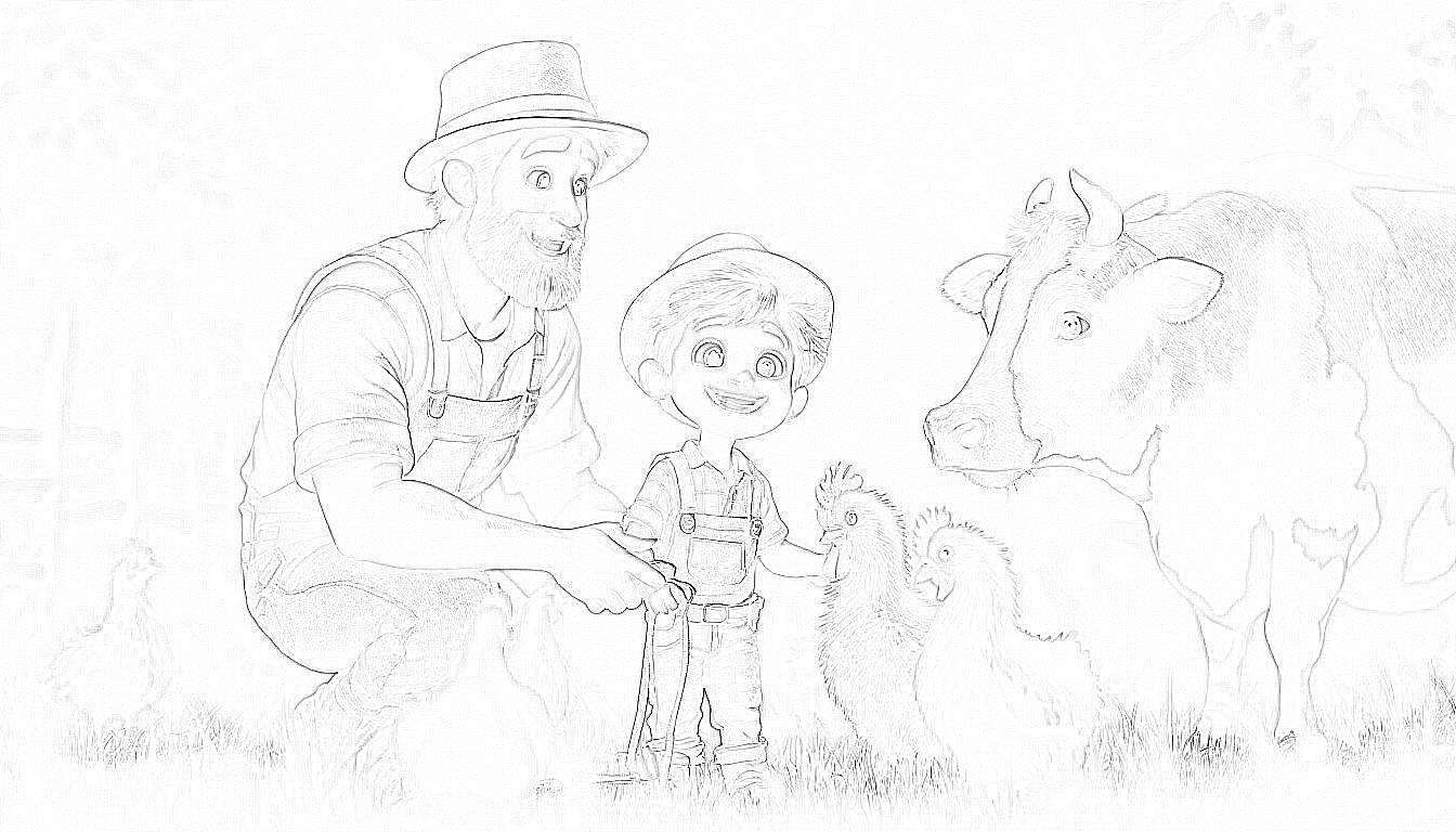 Jonas und die Arbeit auf dem Bauernhof